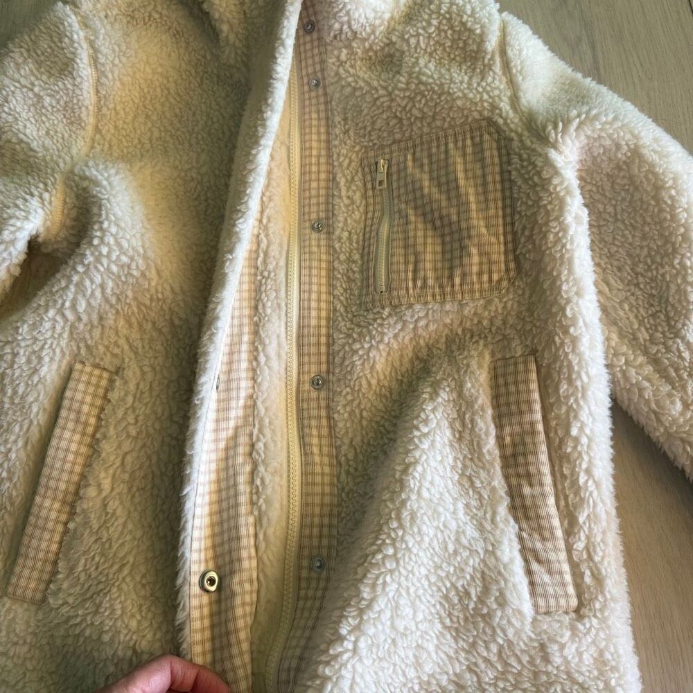 Madewell Sourced Sherpa Zip Jacket Cream Off White Size Small - Picture 8 of 9